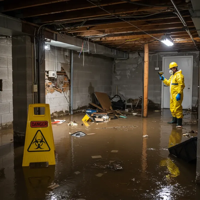 Flooded Basement Electrical Hazard in Hebron, ME Property